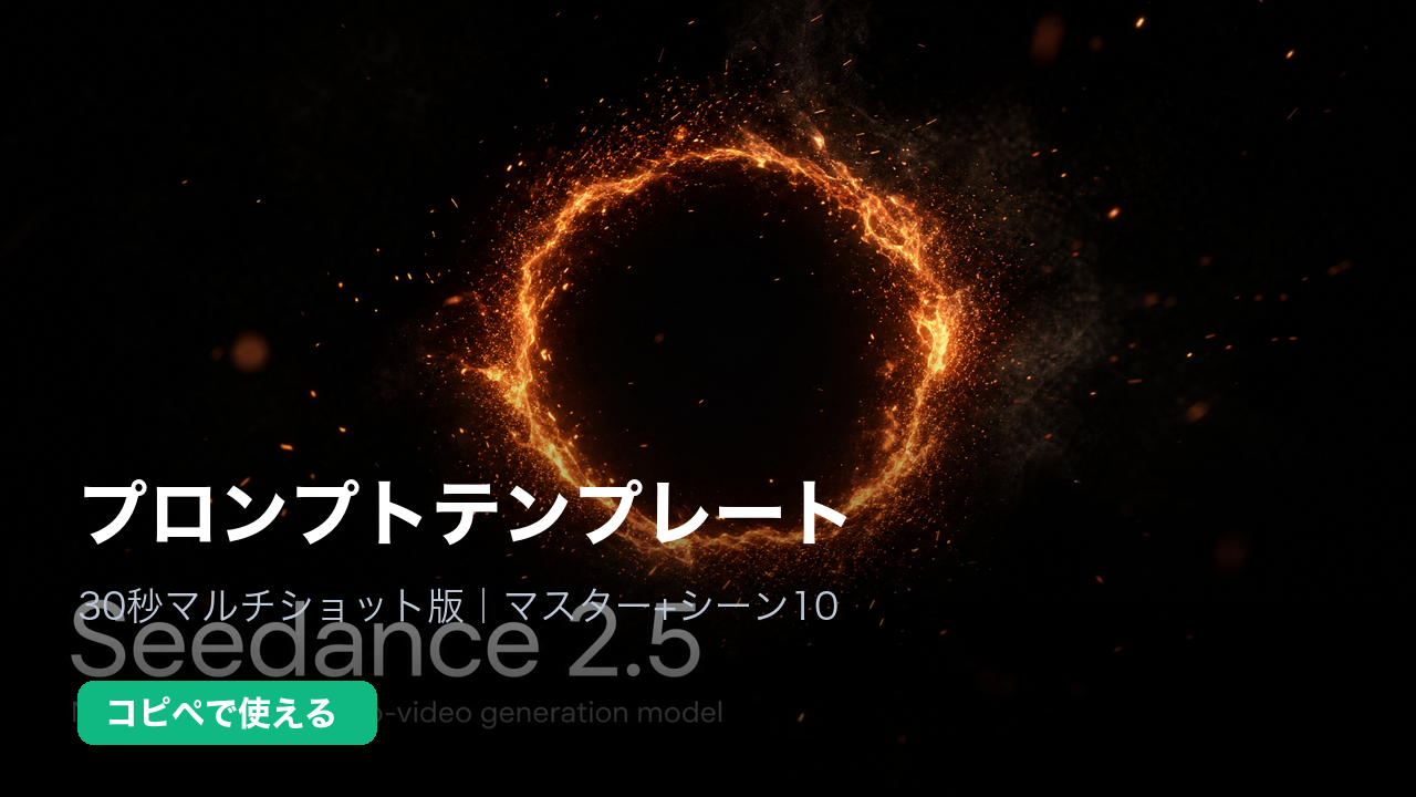 Seedance 2.5 プロンプトテンプレート｜30秒版