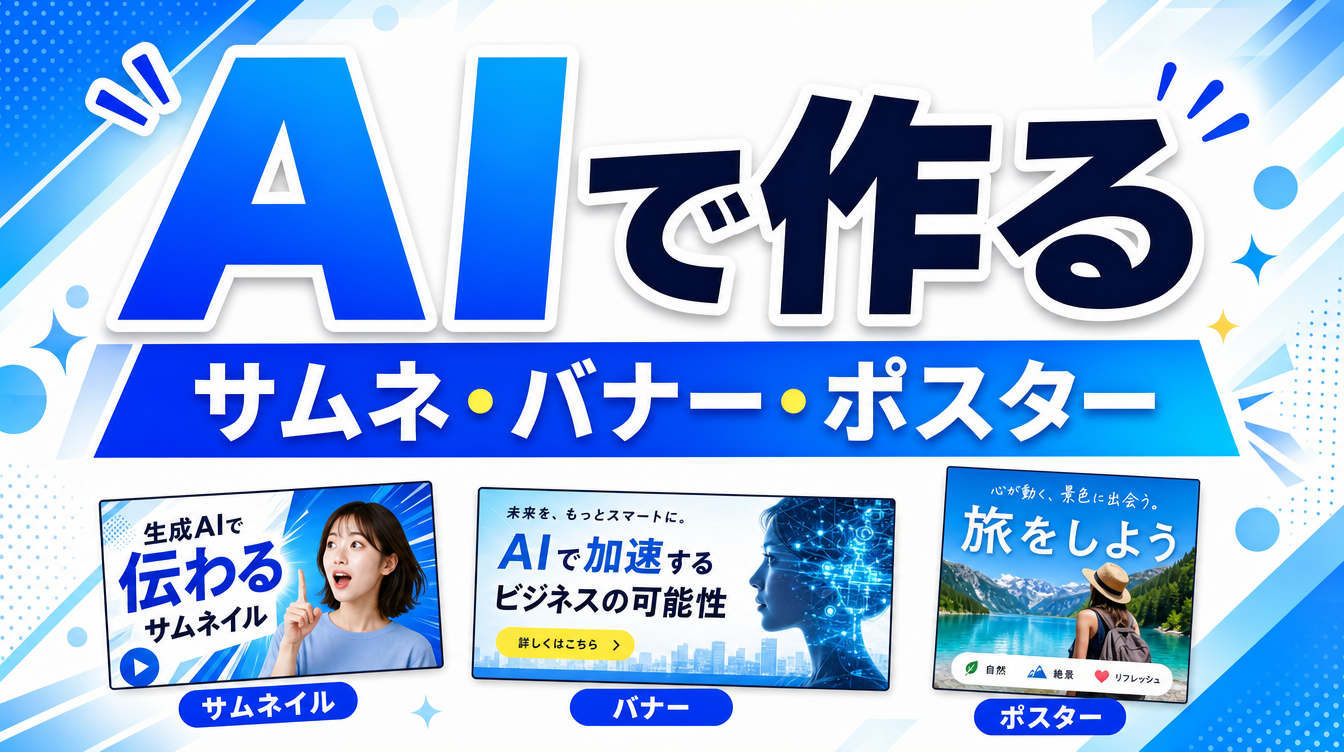 【応用】文字入りデザインを作る：サムネ・バナー・ポスター