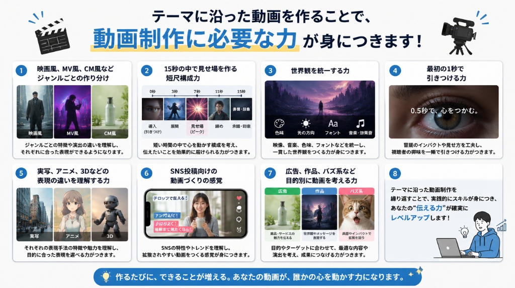 【実践ミッション】10ジャンルの15秒動画を作ろう